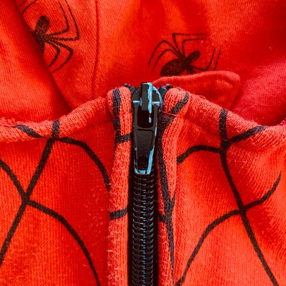 Spiderman Hooded Zip-Up Sweatshirt Hooded Mask boy's size 5/6 Marvel - Picture 6 of 10